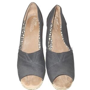Toms Wedge Espadrillas Black sz 9.5